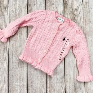Ralph Lauren Knit Cardigan Sweater - Baby Girl 9mo
